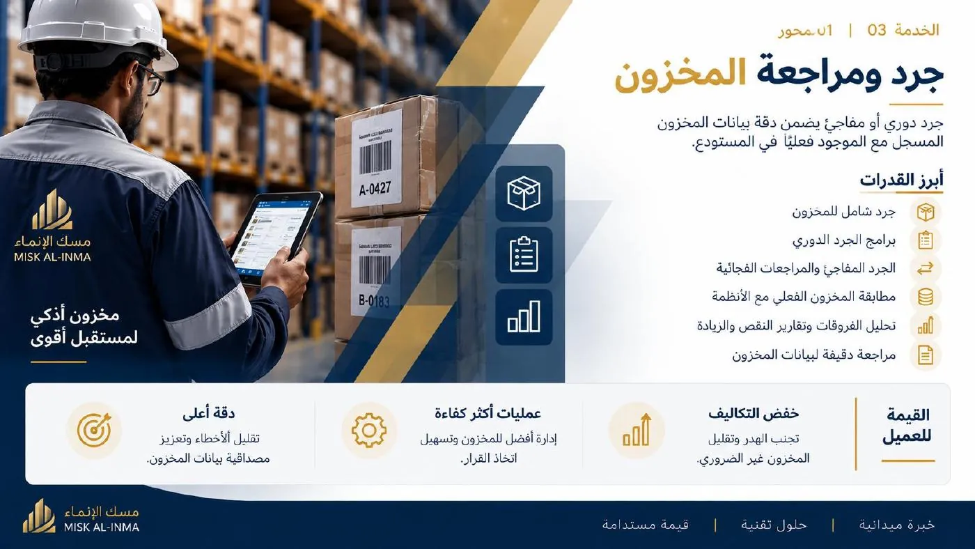 ملخص جرد ومراجعة المخزون من الملف التعريفي للشركة